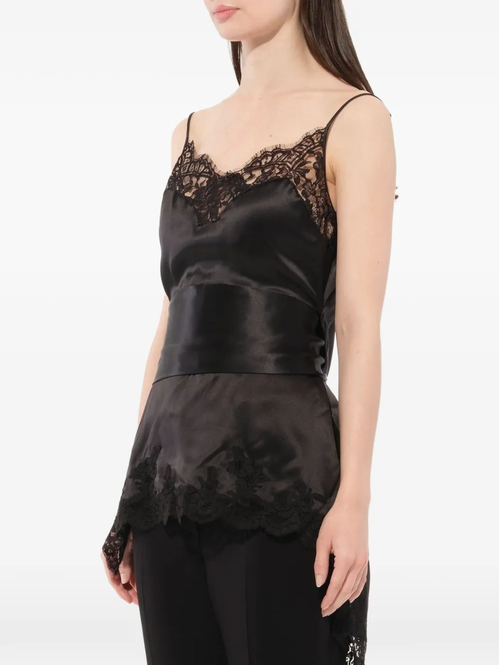  Givenchy Lace Embroidered Camisole Top   Schwarz 
