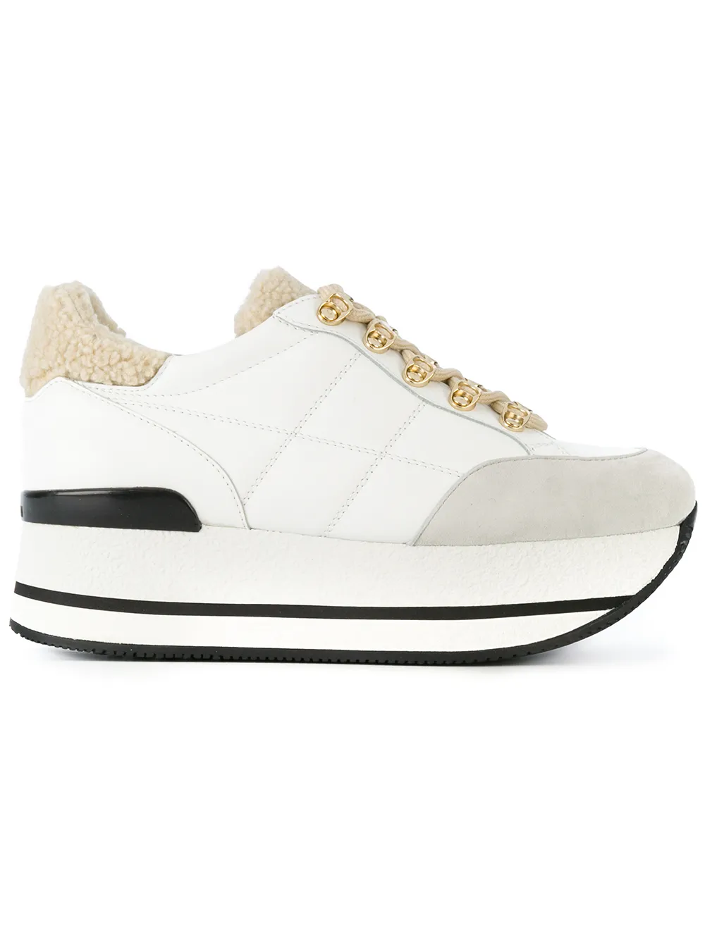 Hogan platform shearling trainers White