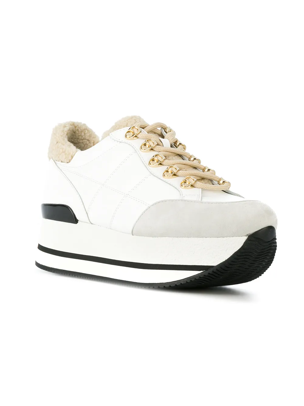 Hogan platform shearling trainers White
