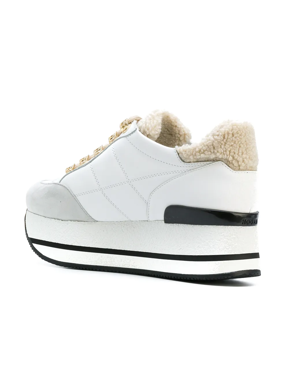 Hogan platform shearling trainers White