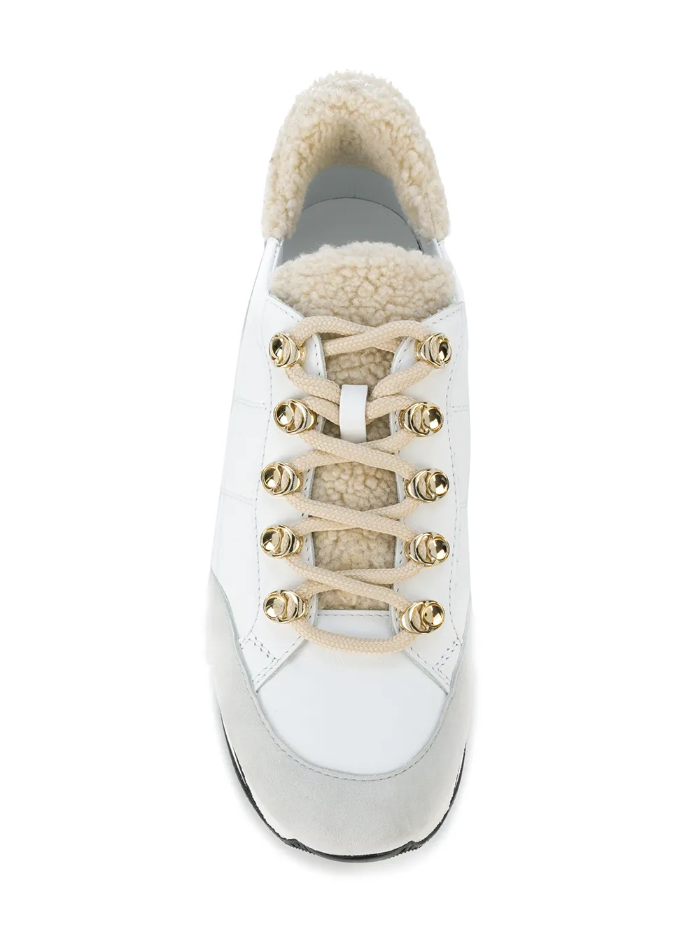 Hogan platform shearling trainers White