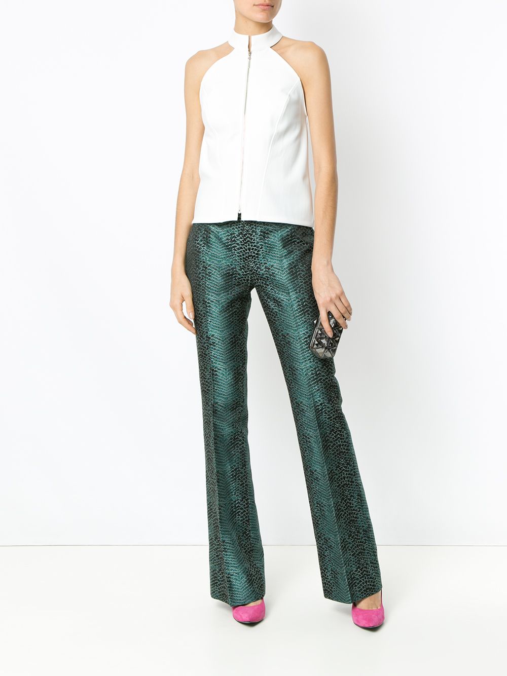 фото Tufi Duek snakeskin print flared trousers