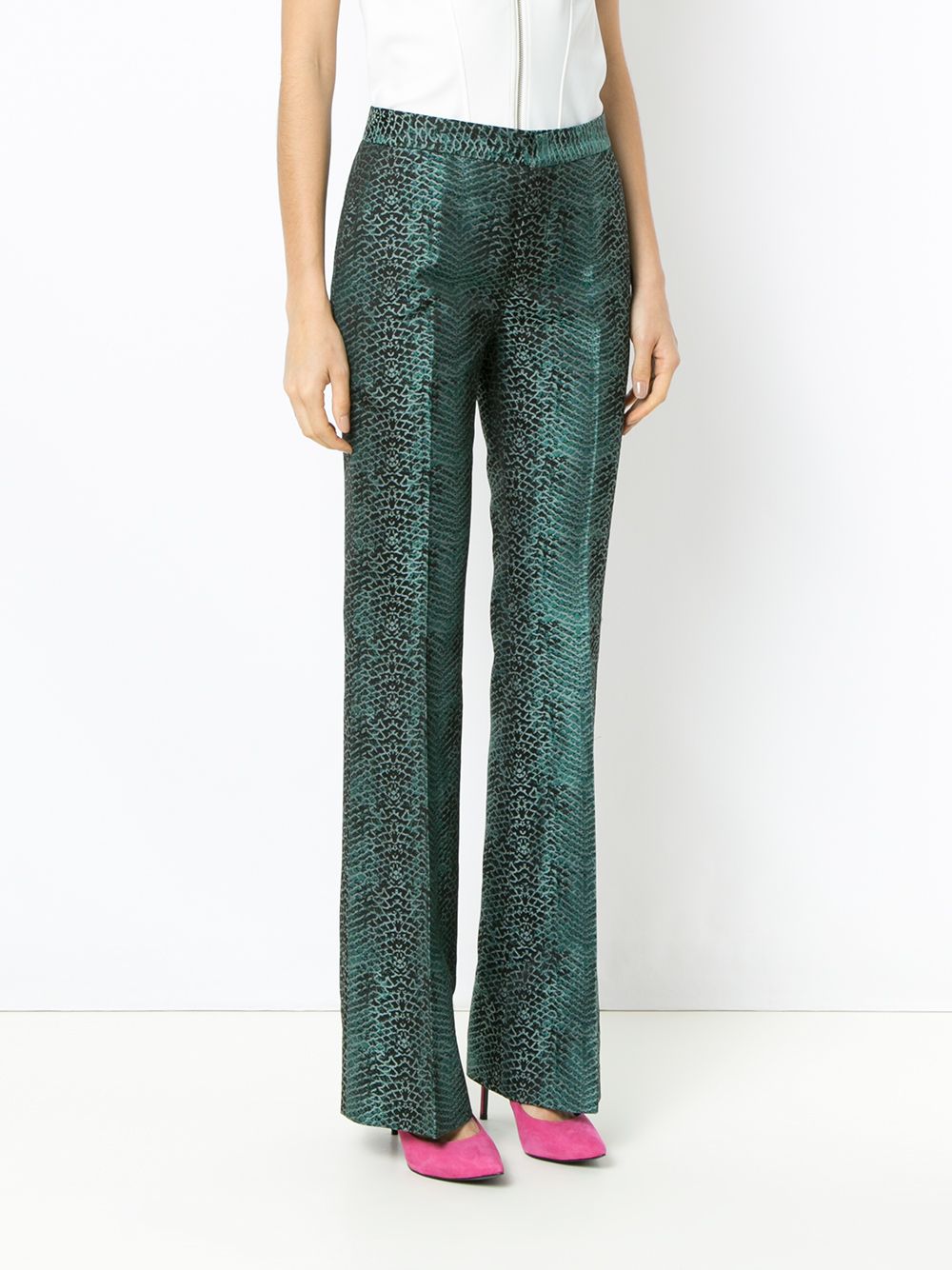 фото Tufi Duek snakeskin print flared trousers