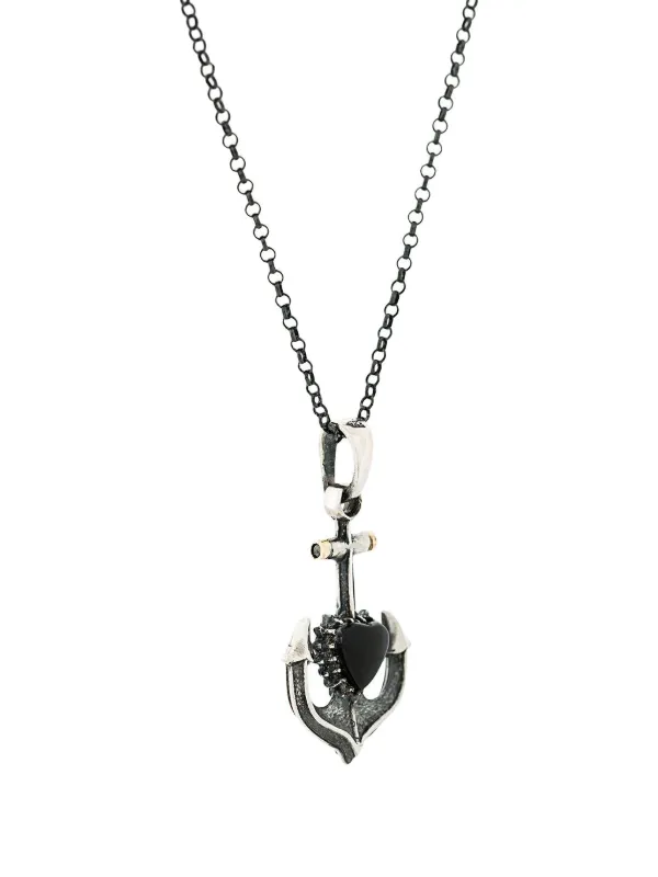 アクセサリー ugo cacciatori ANCHOR CHAIN 19cm Ugo Cacciatori Heart And Anchor Pendant Necklace | Metallic | FARFETCH