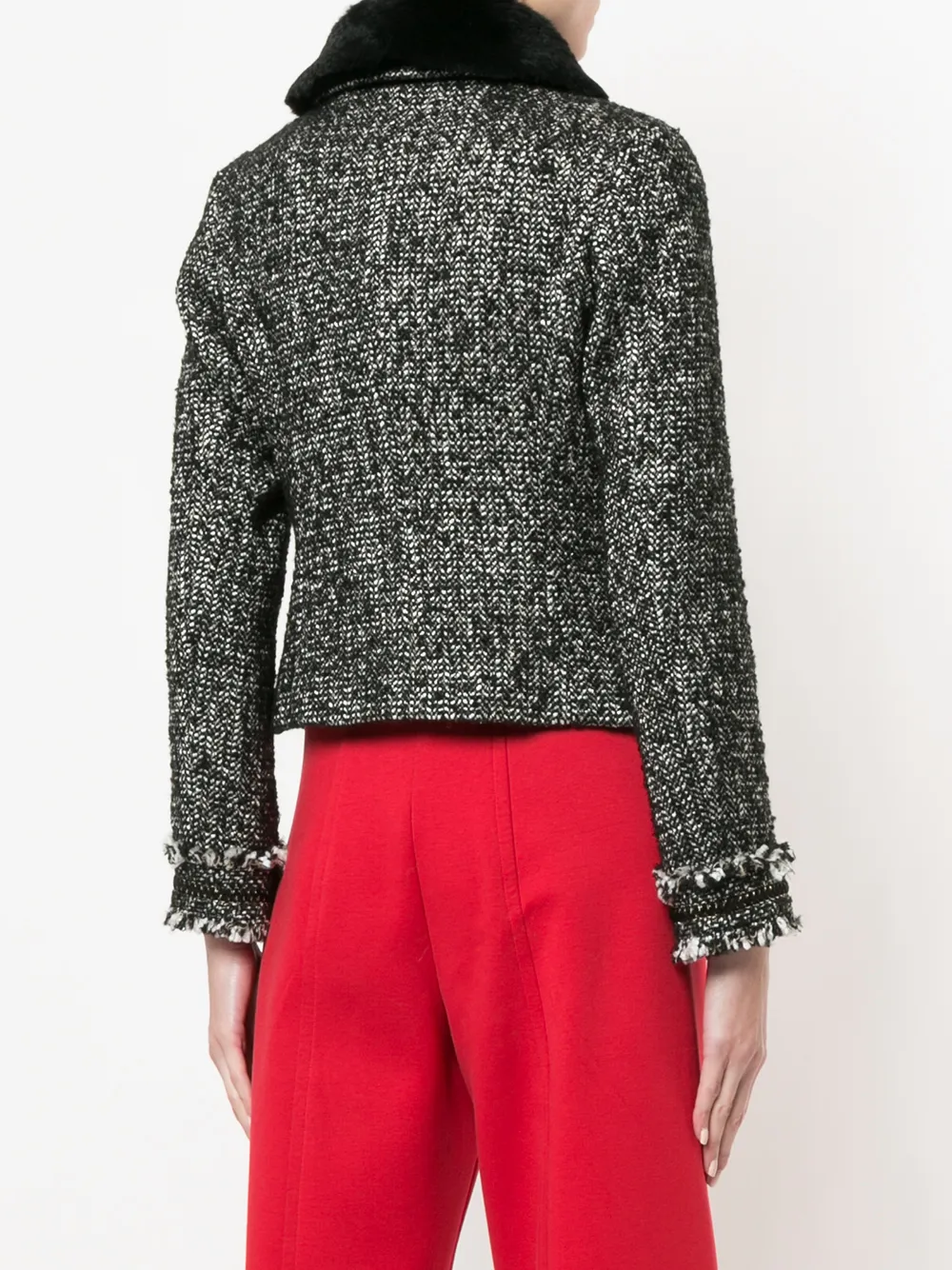 En Tweed Loveless à Texturé Veste Col Farfetch EDW2IH9Ye