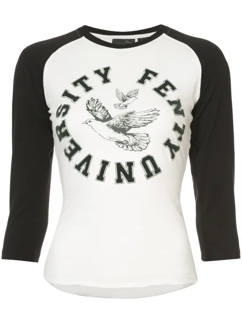 FENTY X PUMA University Logo 3/4 Sleeve Crewneck Baby Tee in Vanilla ...