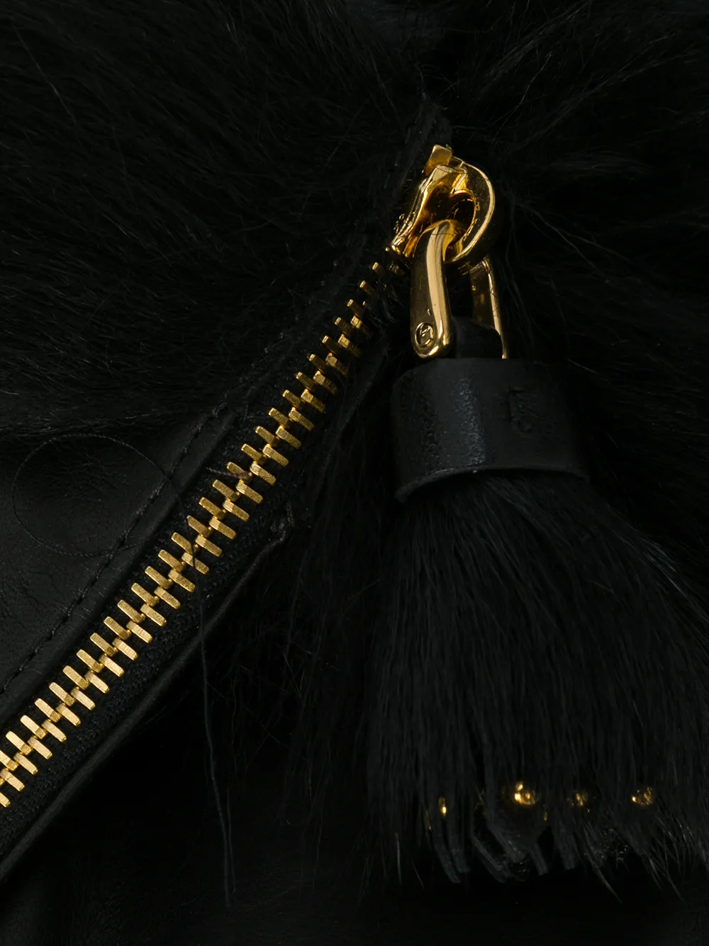 Prada fur trimmed gloves Zwart