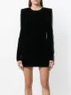 Saint Laurent Samtkleid mit Schmucksteinen