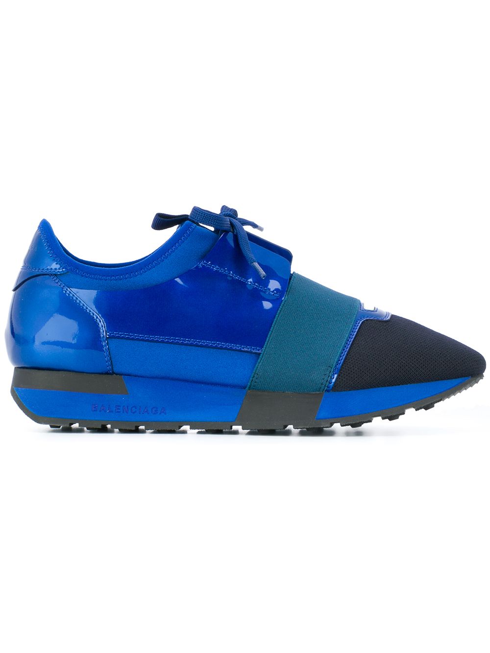 Balenciaga Blue Patent Race Runner sneakers