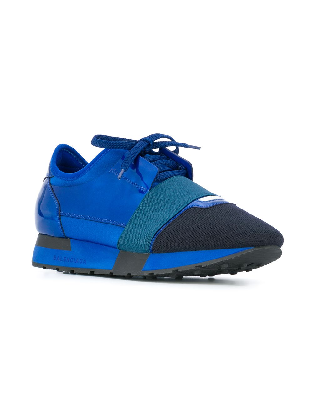 Balenciaga Blue Patent Race Runner sneakers