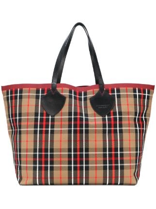 Burberry The Giant Reversible Tote In Tartan Cotton - Farfetch