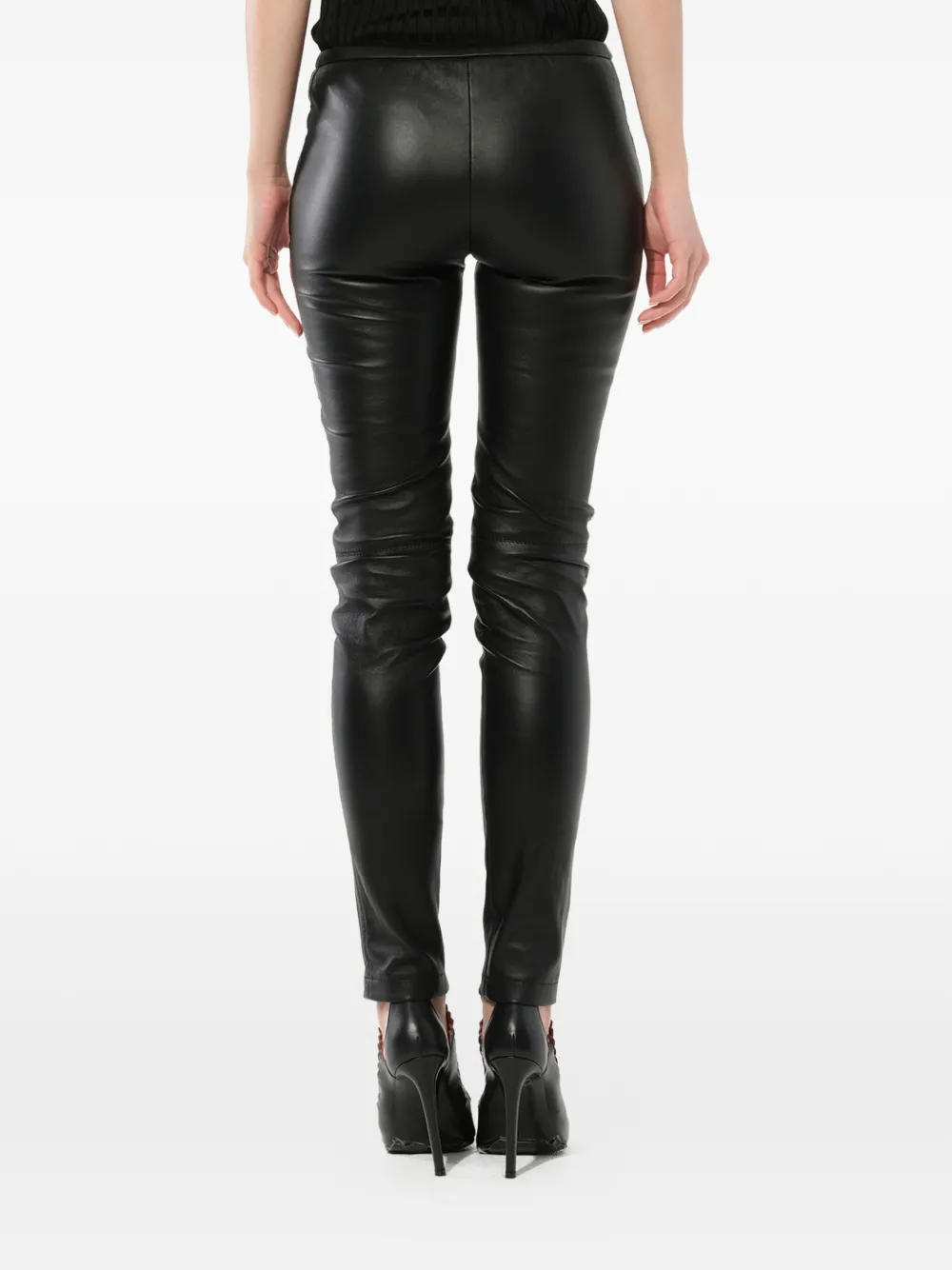 PUCCI ritsversierde leren broek Zwart