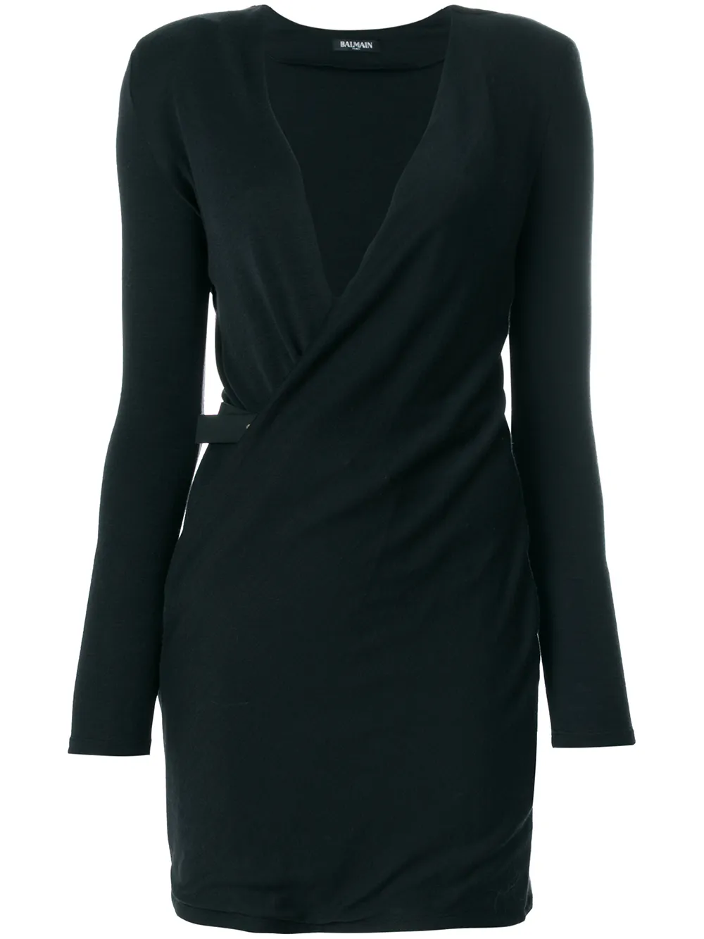 Balmain v-neck crossover dress | Black | Image 1