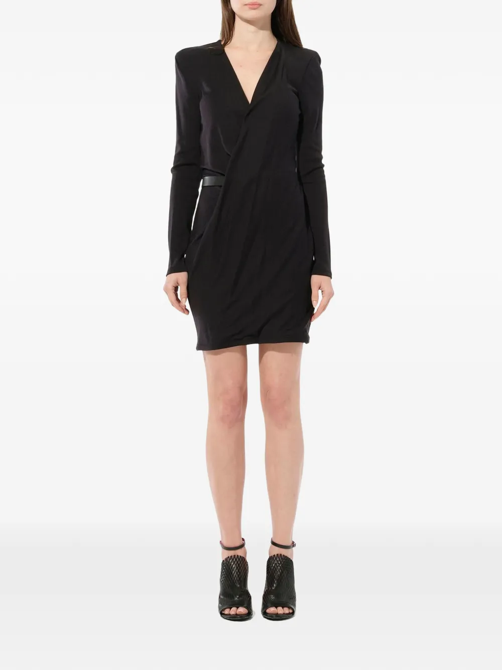 Balmain v-neck crossover dress - Schwarz