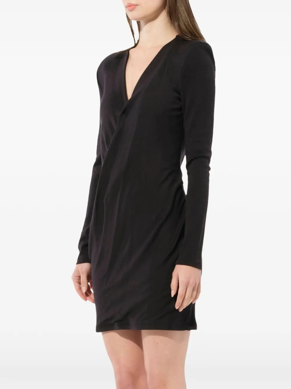  Balmain V Neck Crossover Dress   Schwarz 