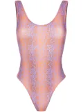 Amir Slama python print swimsuit - Multicolour