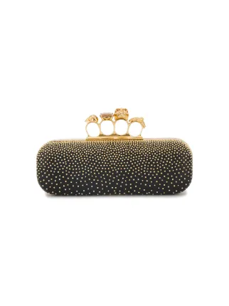 Alexander Mcqueen Gold Stud Knuckle Duster Clutch Bag Farfetch Alexander Mcqueen Gold Stud Knuckle Duster Clutch Bag