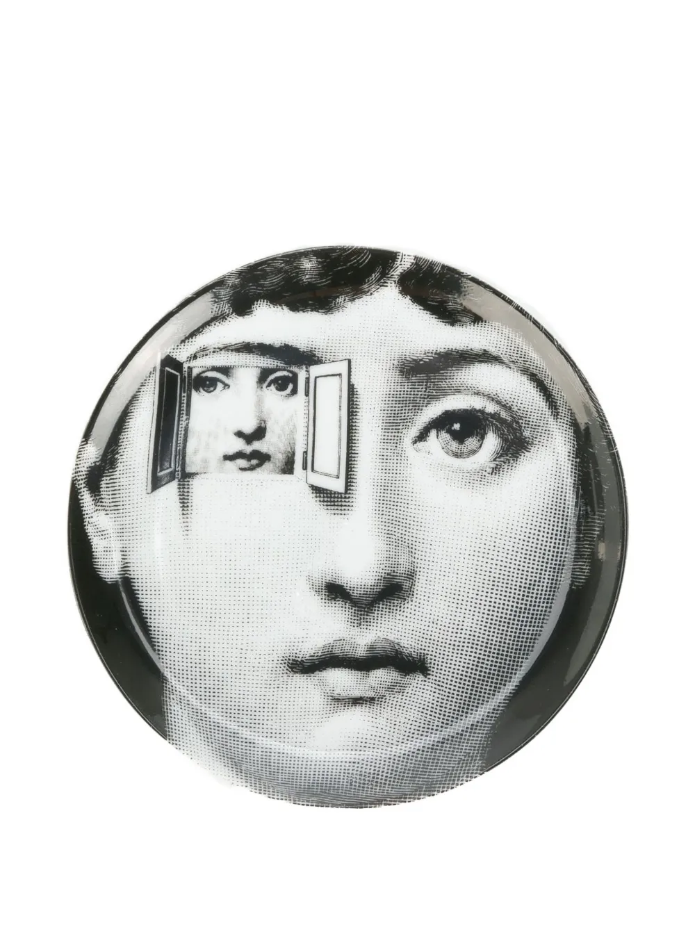 Fornasetti face print coaster | White | Image 1