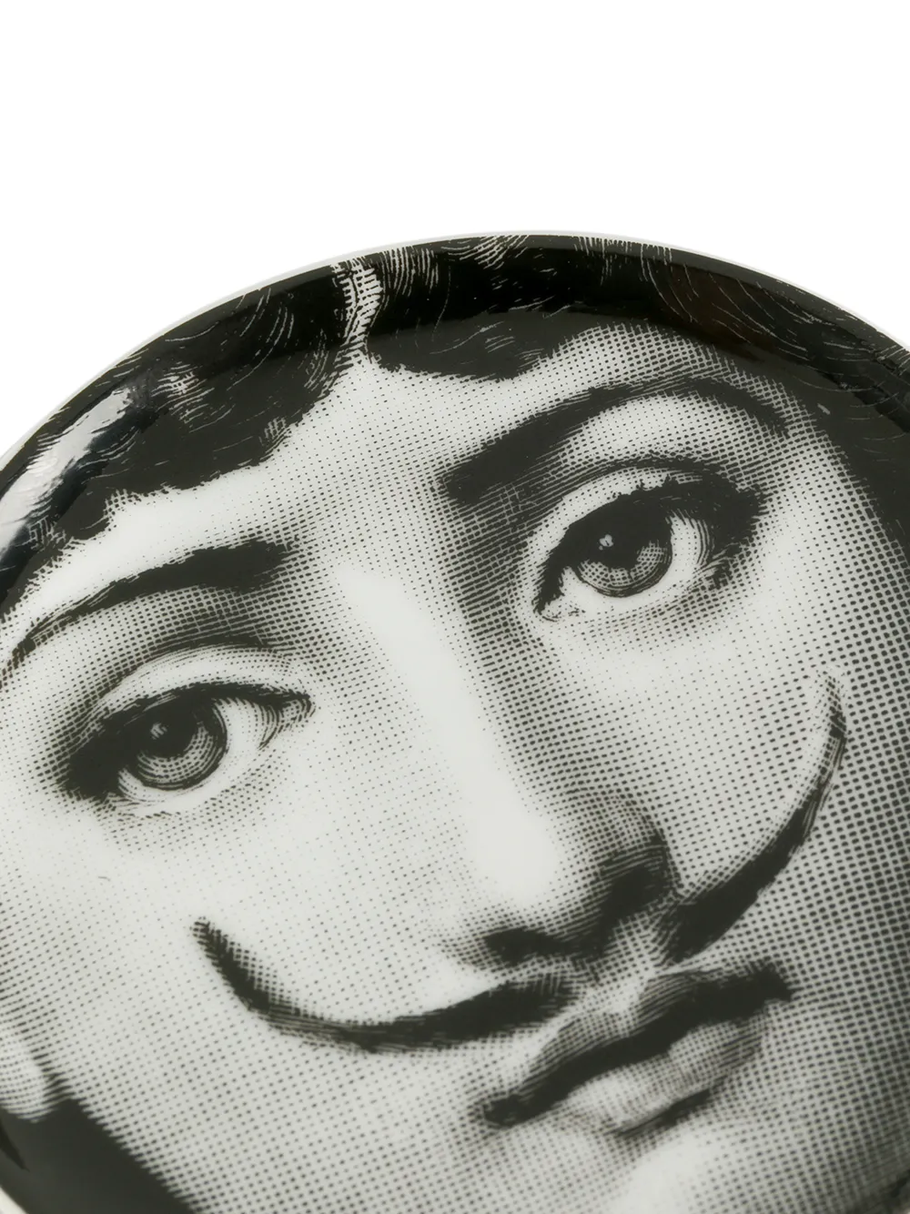 Shop Fornasetti Profumi Face-print Ceramic Coaster In White