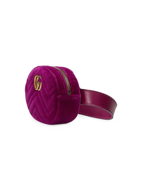 gg marmont matelassé velvet belt bag