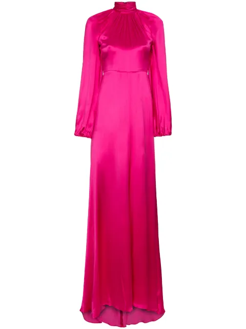 High Neck Silk Dresses