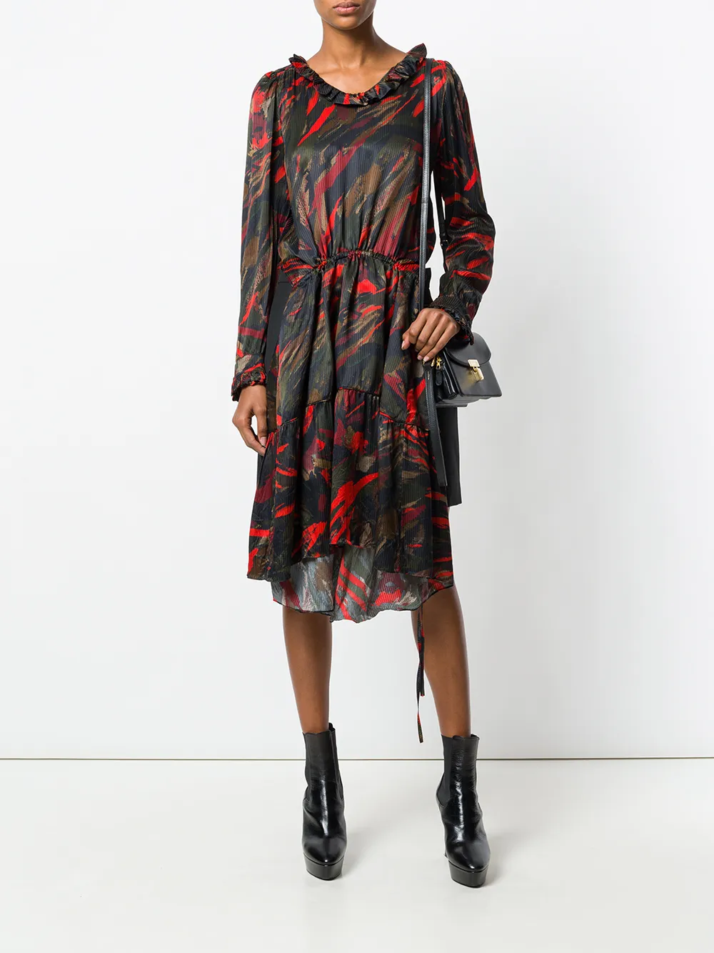 Balenciaga metallic jurk met V-hals Veelkleurig