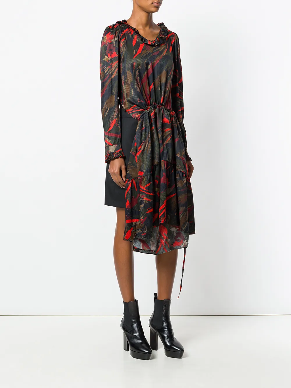 Balenciaga metallic jurk met V-hals Veelkleurig