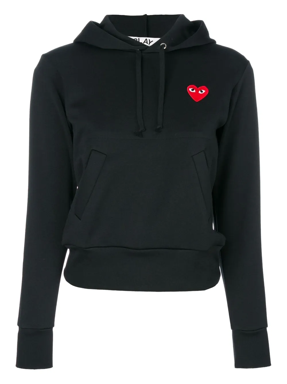 Comme Des Garçons Play heart-patch drawstring hoodie | Black | Image 1