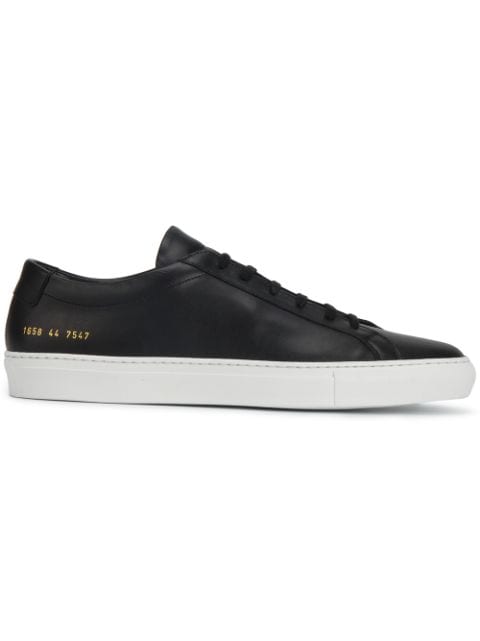 Grain Leather Sneakers In Black 