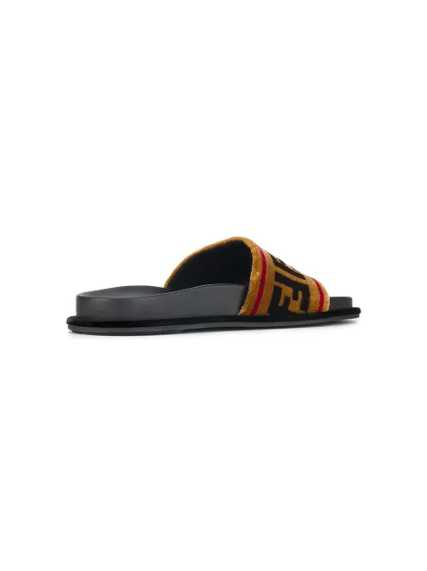 fendi velvet logo slides