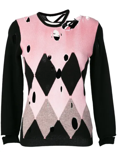 Ballantyne distressed diamond sweater 