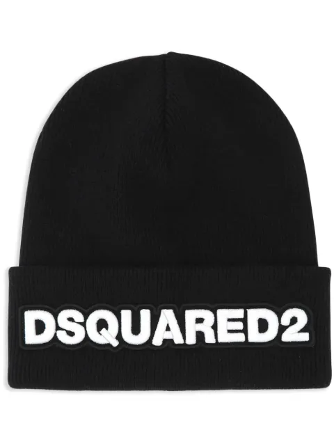DSQUARED2 logo-appliqué wool beanie