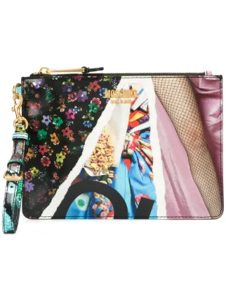 Moschino Magazine Print Clutch Farfetch Moschino Magazine Print Clutch
