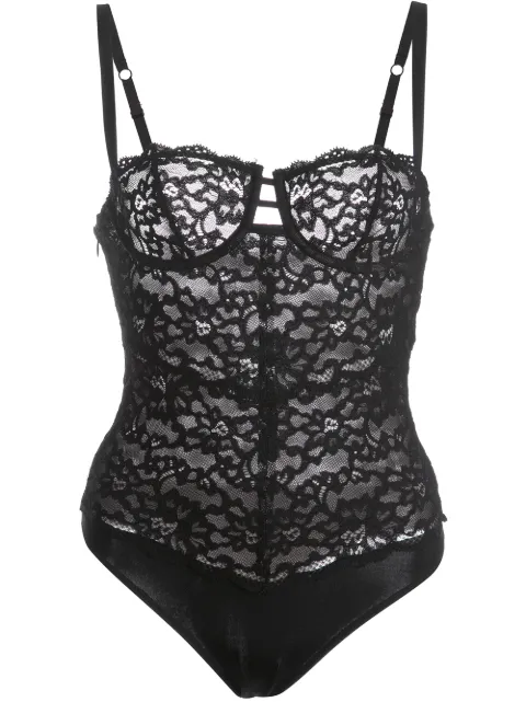 Fleur Du Mal Charlotte lace balconette bodysuit