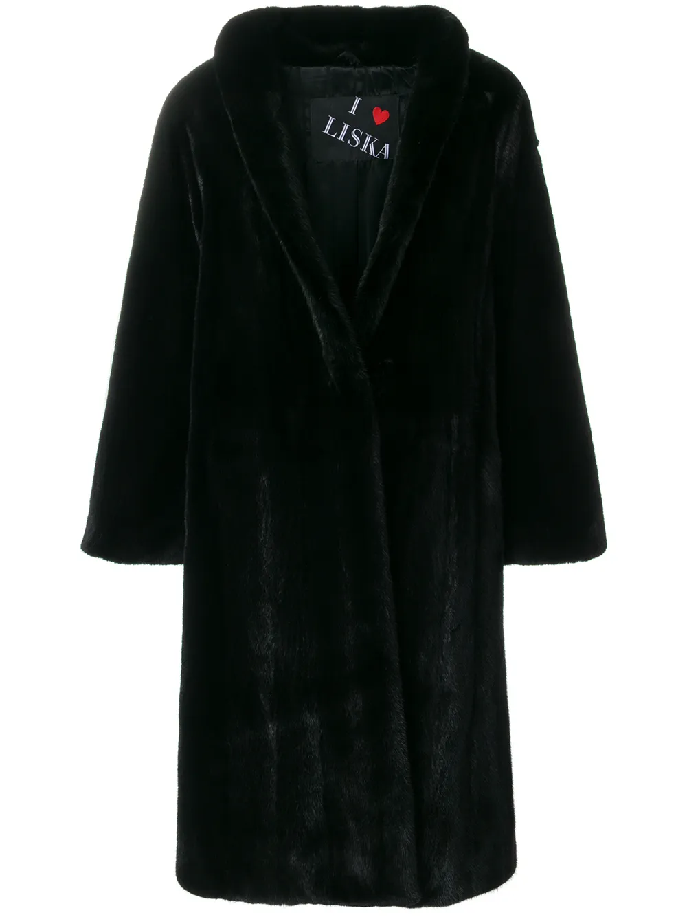Liska fur detail coat | negro | Image 1