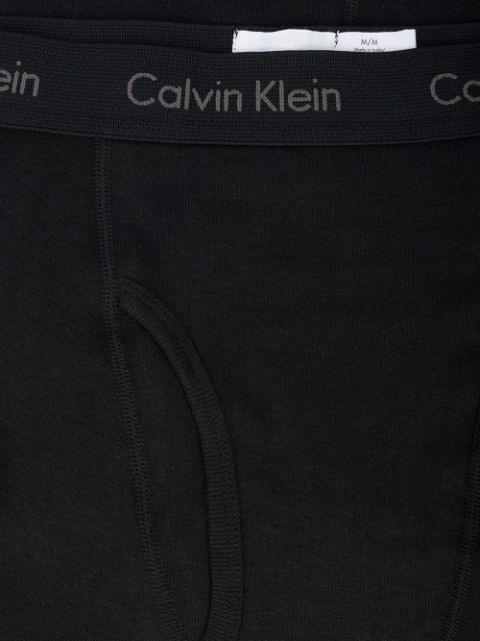 CALVIN KLEIN Three-Pack Microfiber Stretch Solid Boxer Briefs in Black ...