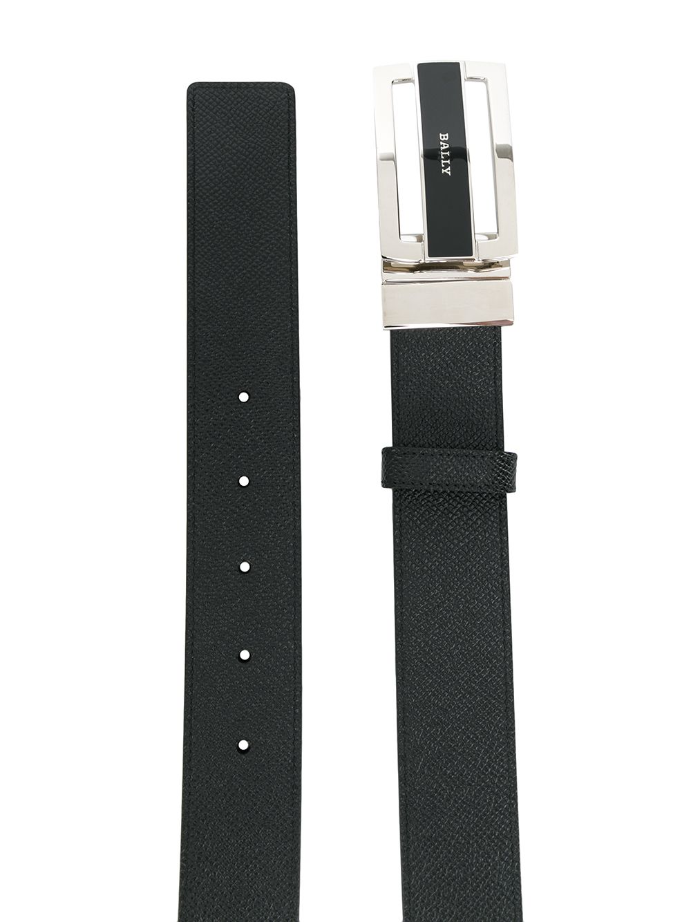 Bally contrast buckle belt - Zwart