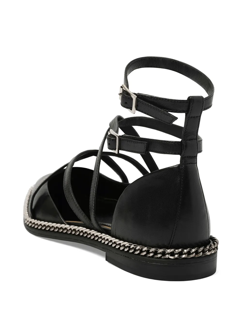  Lanvin Laced Ballerinas Mit Kettendetail   Schwarz 