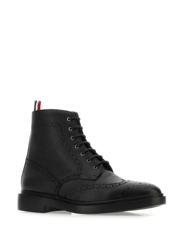 THOM BROWNE 黒 レザー 靴 メンズ ブローグ＆ローファー | Thom Browne