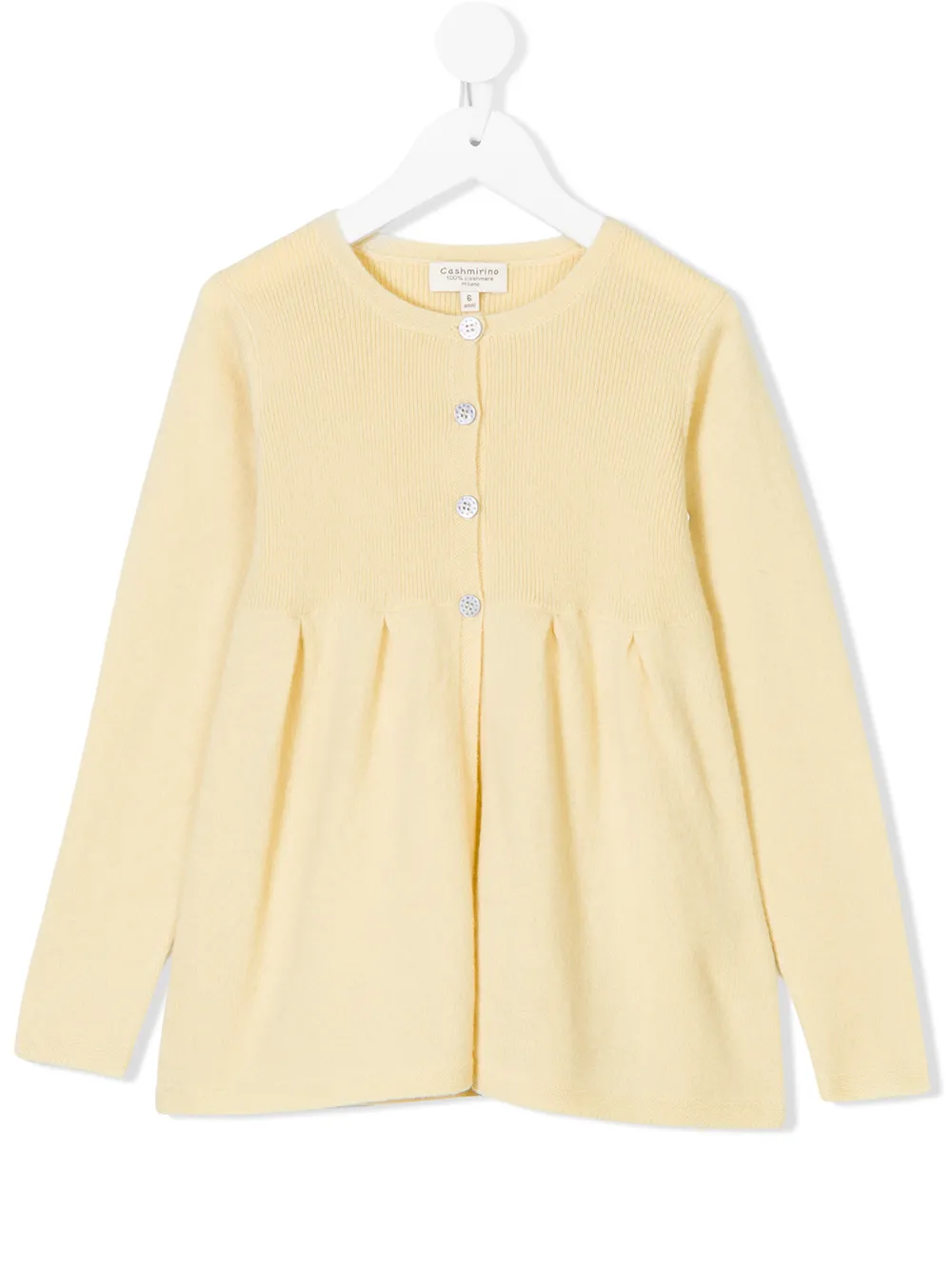 

Cashmirino Pleated hem knitted cardigan - Amarillo