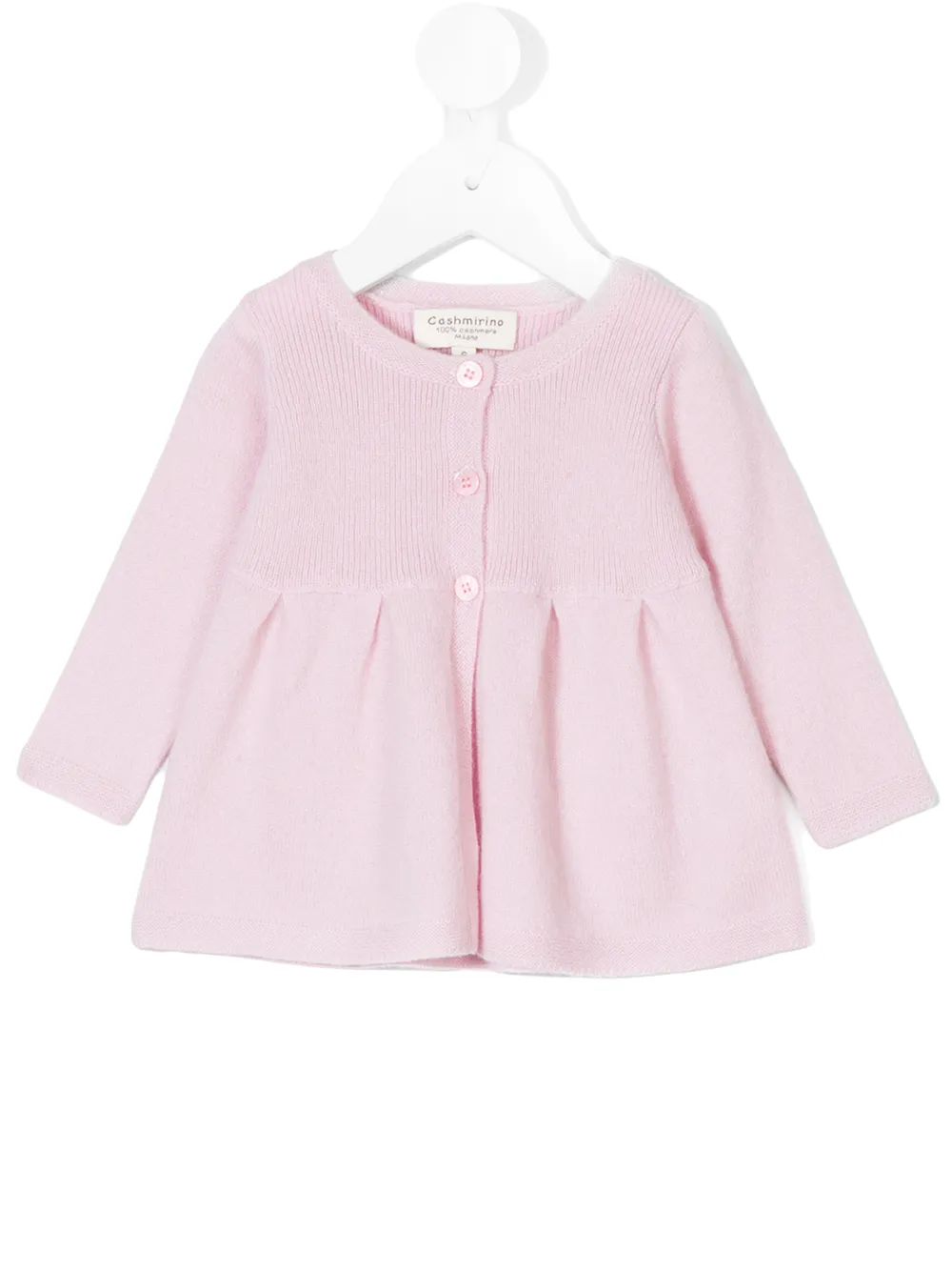 

Cashmirino Pleated hem knitted cardigan - Rosado