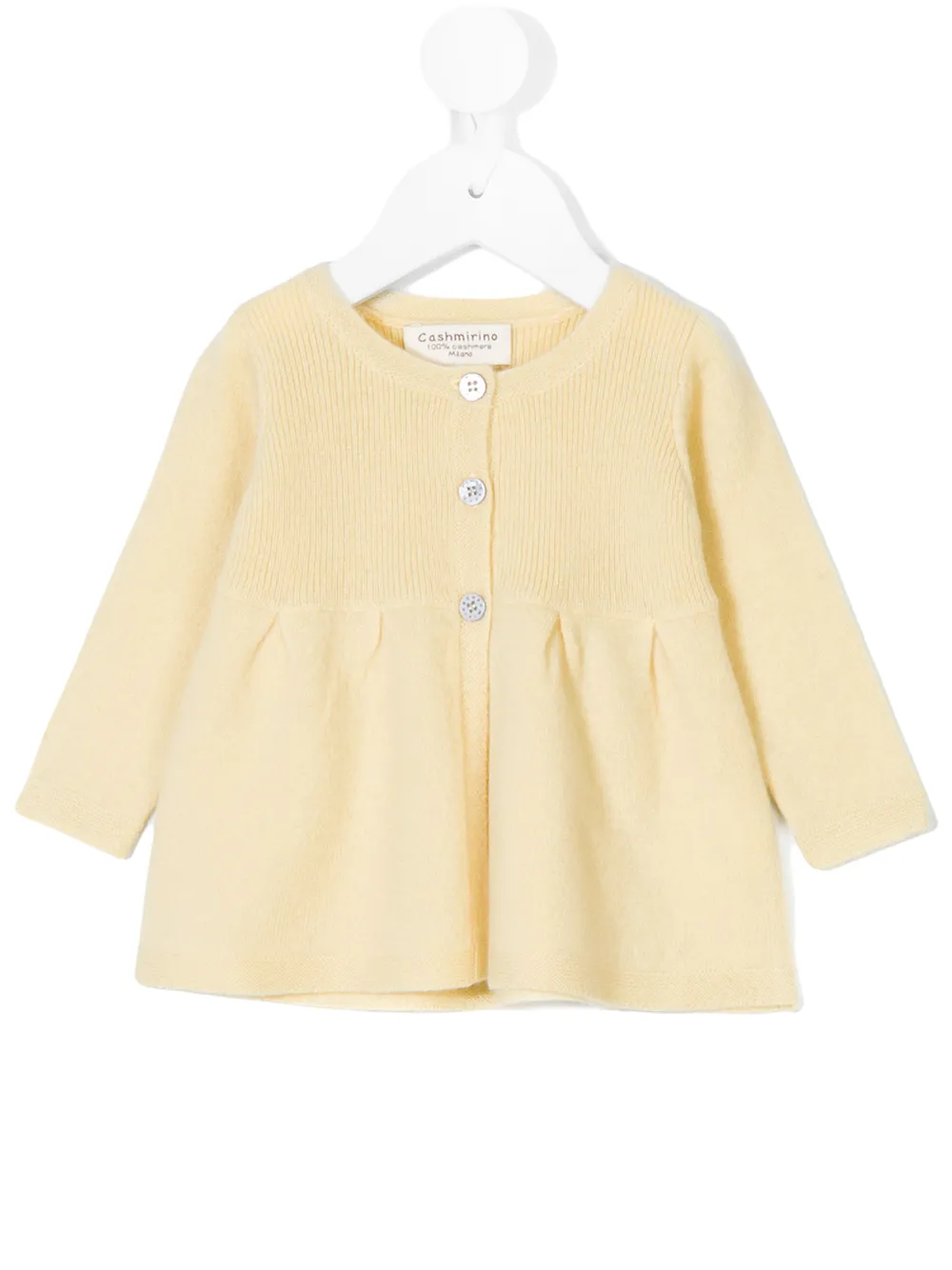 

Cashmirino Pleated hem knitted cardigan - Amarillo