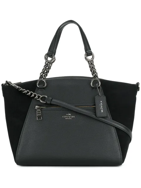 Click to view more detailed imagery on our partner's website Coach Chain Prairie Satchel In Black/dark Gunmetal