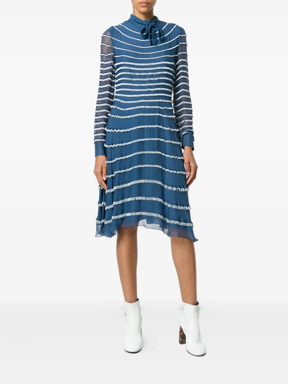 Valentino Garavani strandjurk met rafels - Blauw