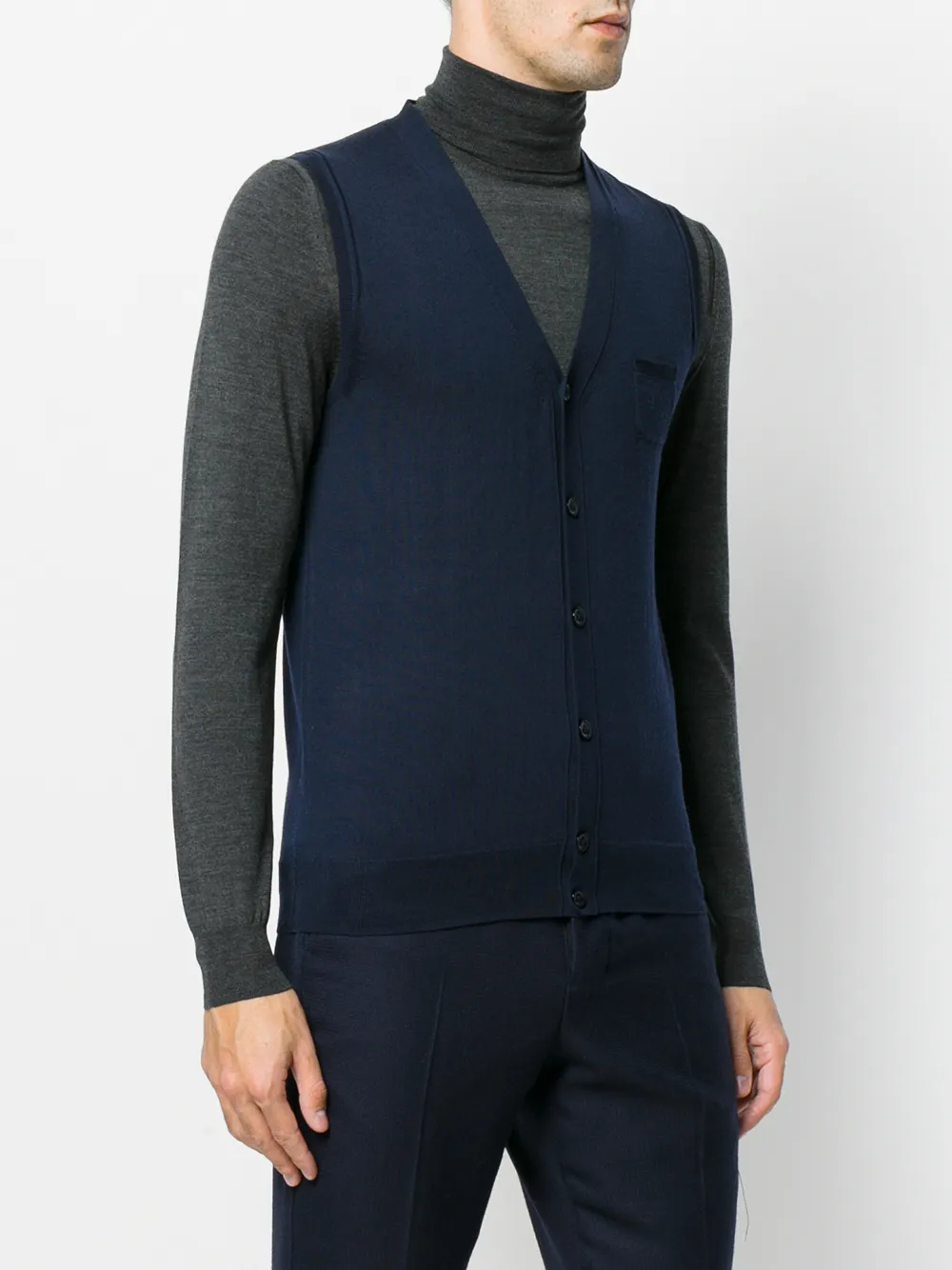 Paolo Pecora sleeveless cardigan Blauw