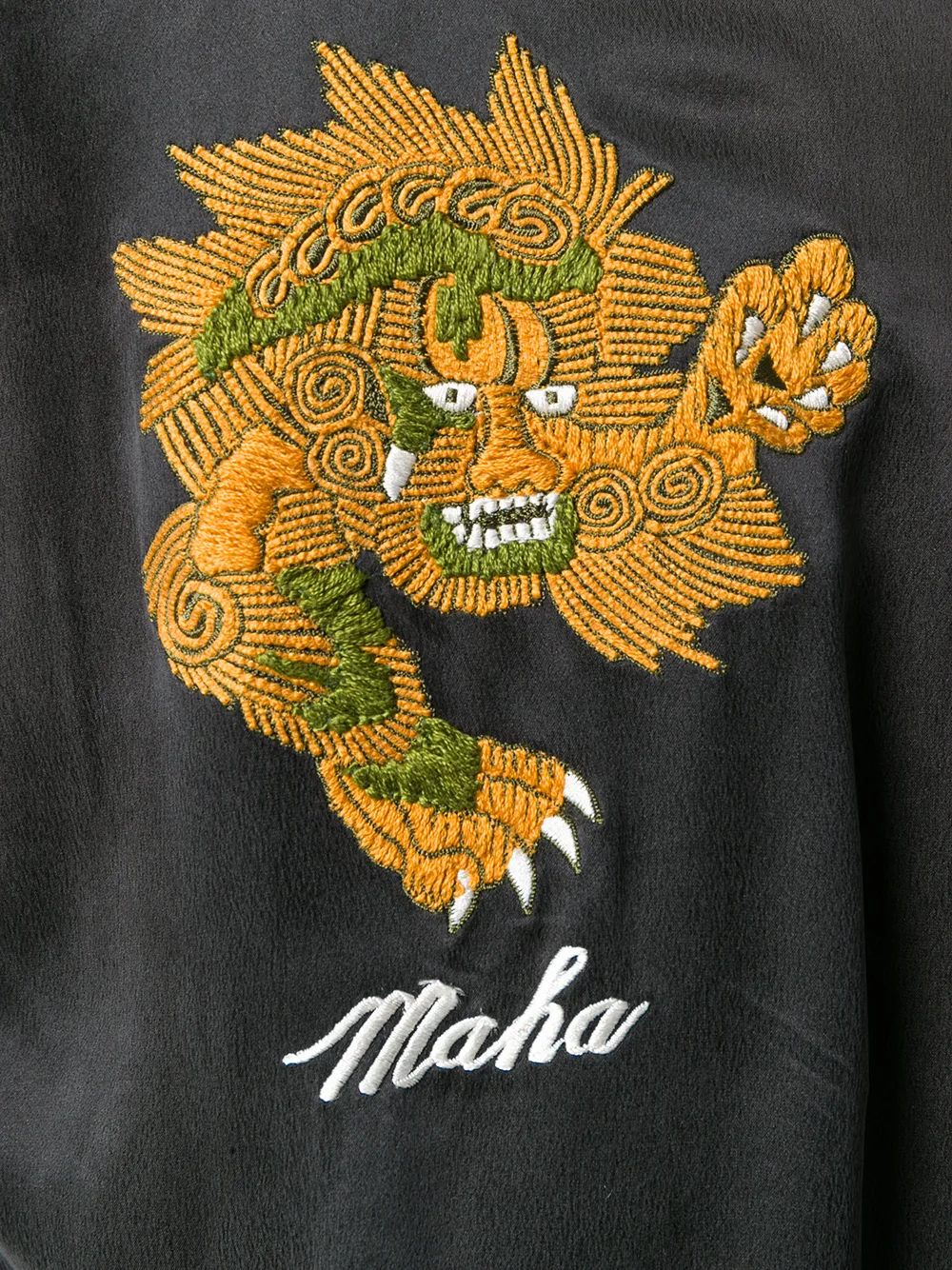 Maharishi geborduurd omwikkeld jasje Zwart