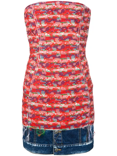 DSQUARED2 fitted dress with denim hem