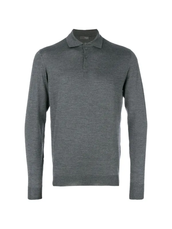 Drumohr Button-fastening Polo Shirt in Grey
