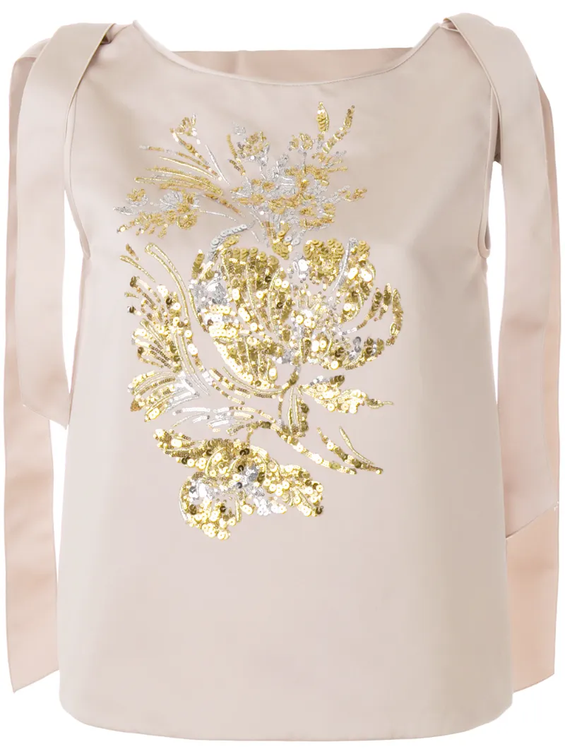 декорированный топ с пайетками Rochas