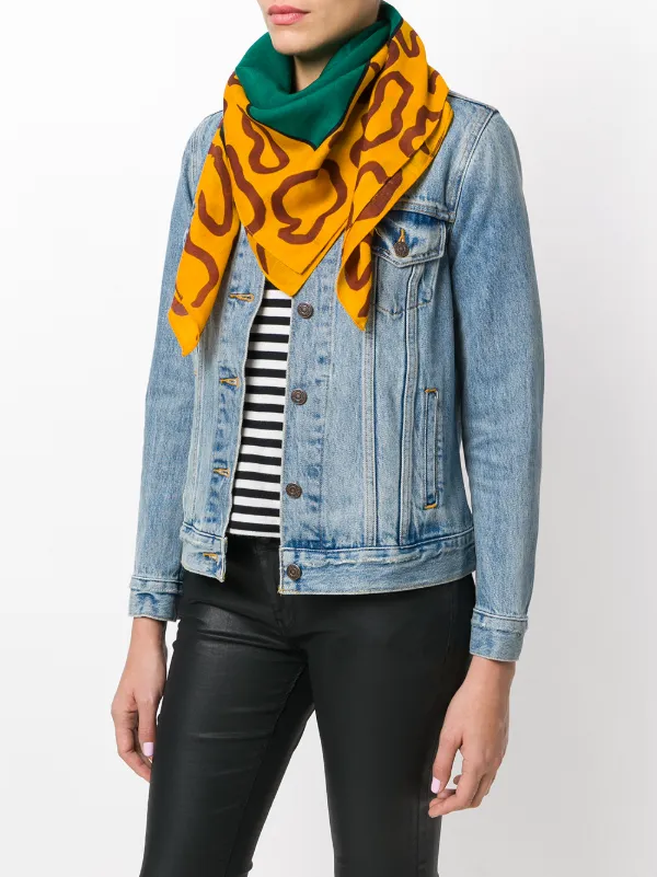 Giallo Foulard con stampa Farfetch Accessori Sciarpe 